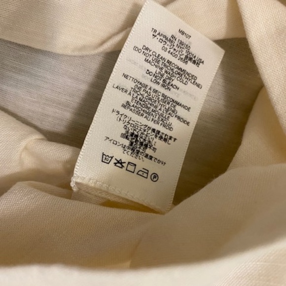 The Row Cotton Wool Blend Cream Button Up Shirt Size S - Picture 9 of 9